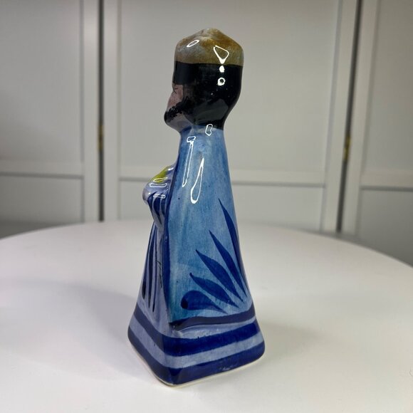 Tonala Mexican Folk Art Pottery Wiseman Figurine Stoneware Christmas Nativity - Picture 8 of 9